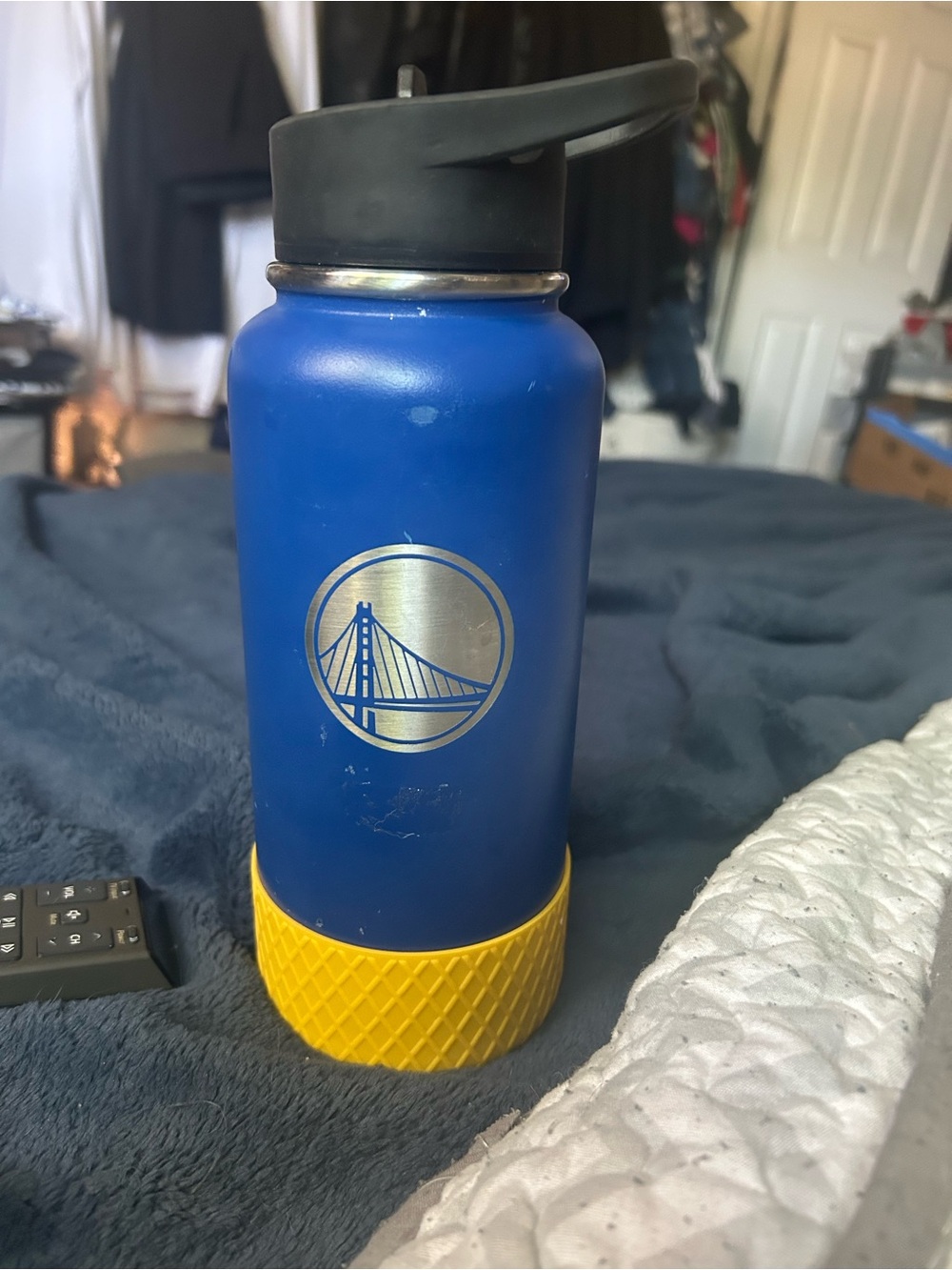 Blue & Yellow Insulated Water Bottle Warriors bottle